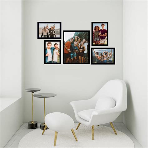 Memory Wall Collage Photo Frame - Set of 5 Photo Frames for 4 Photos of ...