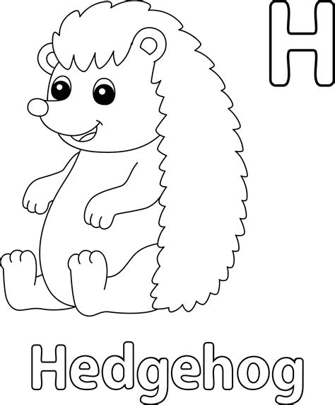 sentado erizo alfabeto abc página para colorear h 10387923 Vector en Vecteezy