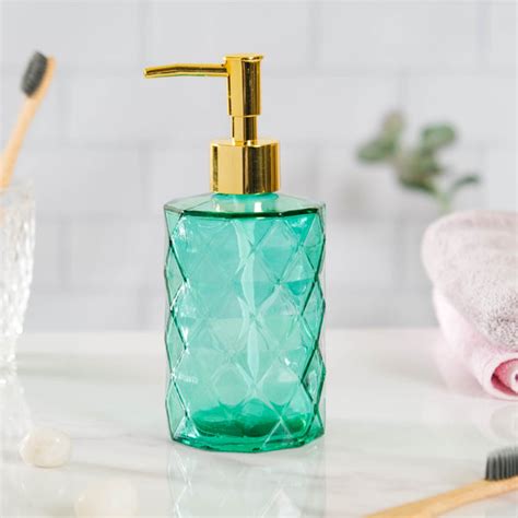 Lea Green Textured Glass Dispenser With Nozzle Online - Premium ...