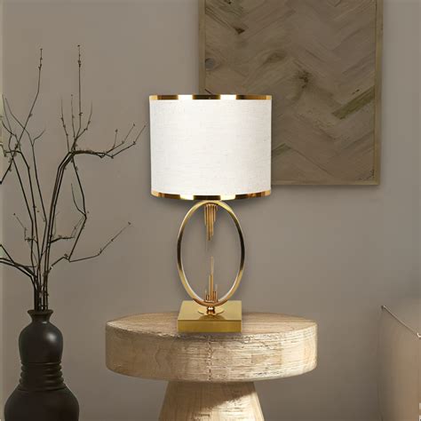 Hdc Modern Luxury Metal Golden Table Lamp With Fabric Lamp Shade
