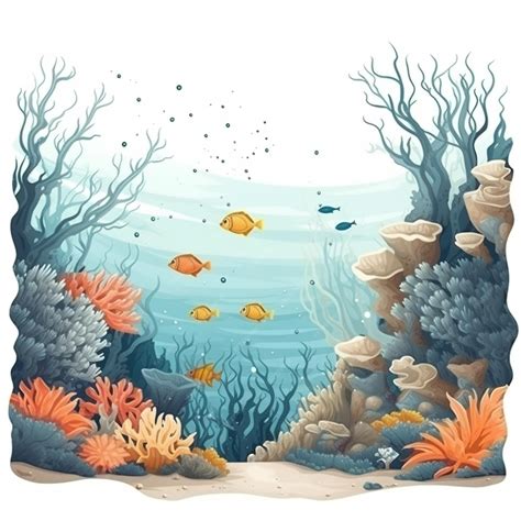 Premium AI Image | Coral reef clip art