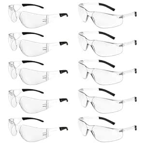 Chicpop 10Pack Clear Safety Glasses for Men and Women, ANSI Z87.1 ...
