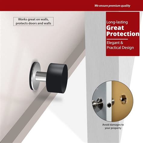 Buy 2 Pack Door Stoppers Stop with Extra Stickers, Self-Adhesive Door ...