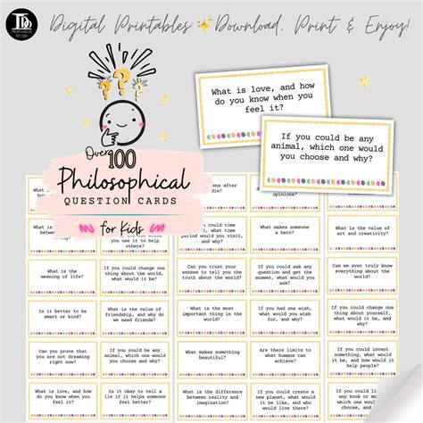 Philosophical Question Cards for Kids | Homeschooling Conversation ...