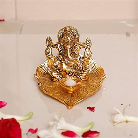 Buy CraftVatika Metal Ganesha Idol Under Tree for Home Decor, Ganesha ...