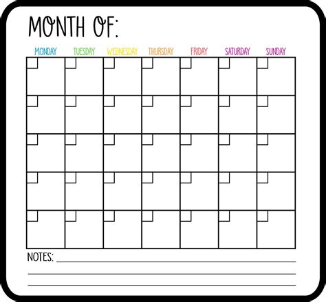 Dry Erase Calendar Wall Decal