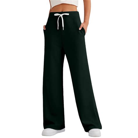 Susanny Womens Wide Leg Sweatpants with Pockets Baggy Petite Fleece ...