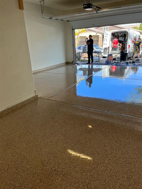 Perfect Tan Epoxy Garage Floor For Modern Homes