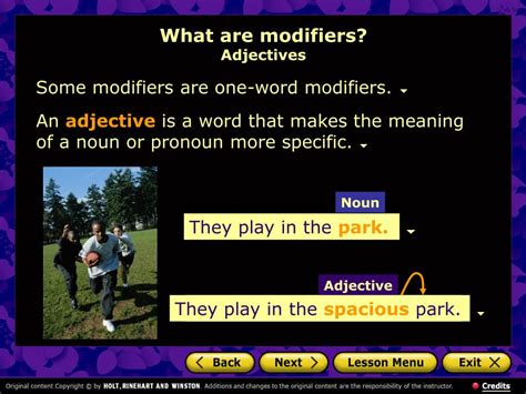 Image result for Adjectives as Modifiers