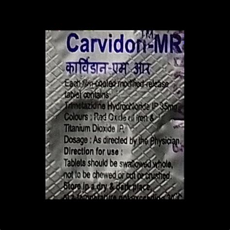 CARVIDON MR TABLET 10'S : View Price, Combination and Alternatives ...