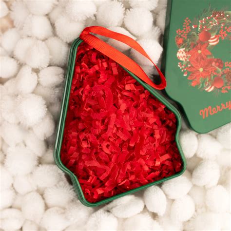 Festive Christmas Wreath Tin - Holiday Gift & Treat Storage Container ...