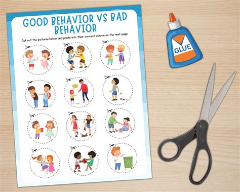 Good and Bad Behavior Sorting Activity | Cut and Paste | Good Vs Bad ...