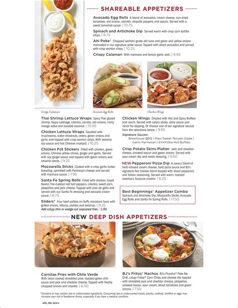 BJ's Restaurant and Brewhouse Menu - Urbanspoon/Zomato