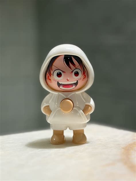 White Luffy Multi-Face Turning Keychain | One Piece Anime Rotating Fac ...