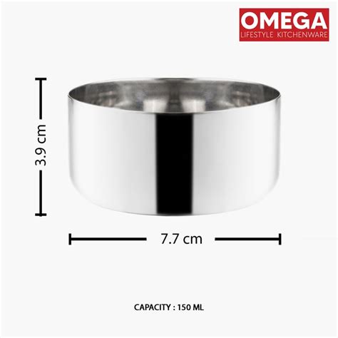 Buy OMEGA Set of 4 Stainless Steel Sadi Vati Katori - 150ml from Omega ...