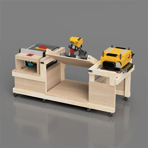 4-in-1 Mobile Workbench Plans: Table Saw, Router, Miter Saw, Planer ...