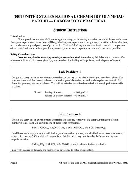 SOLUTION: 2001 usnco exam part iii - Studypool