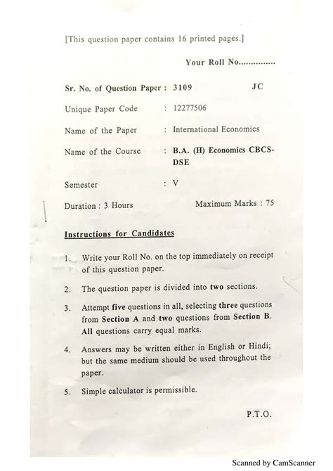 I .T Question Paper 2019 - B.A. Economics (Hons.) - Studocu