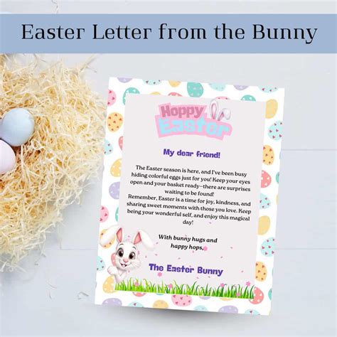 Printable Easter Bunny Letter for Kids – Cute Easter Bunny Note for Egg Hunt – Fun Easter ...