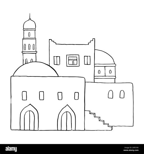 Jerusalem old town street flat line illustration Stock Vector Image & Art - Alamy