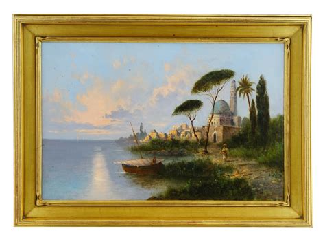 Lot 55 | ROMANIAN D GHYKA ANTIQUE LANDSCAPE OIL PAINTING