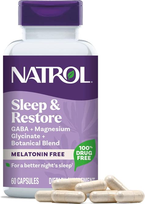 Amazon.com: Natrol Sleep & Restore Capsules with Magnesium Glycinate 100mg Blend, GABA ...