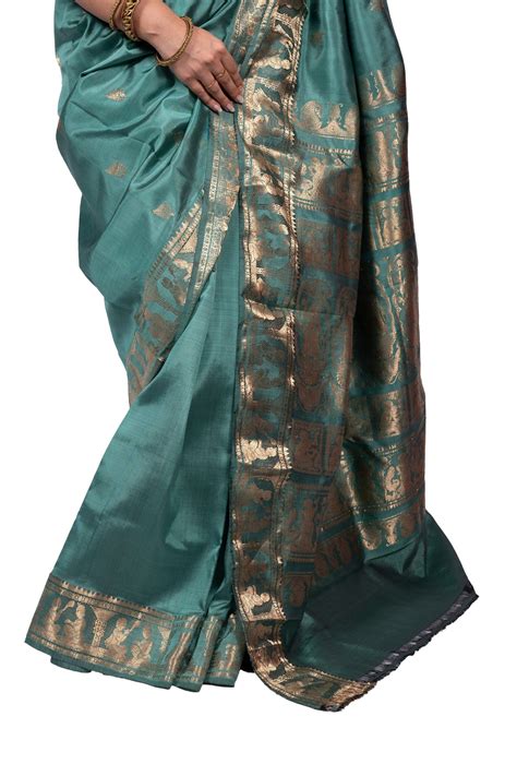 Rich Zari Meena Work Baluchari Saree with Mythological Figures – living ...