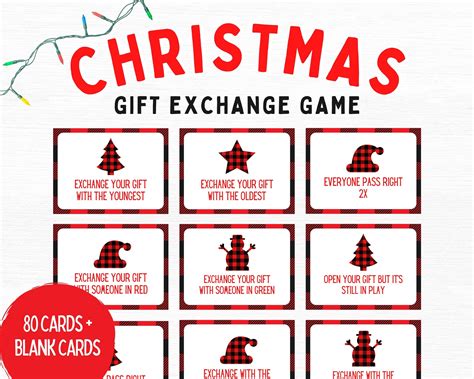 Free printable gift exchange game cards, Download Free printable gift ...