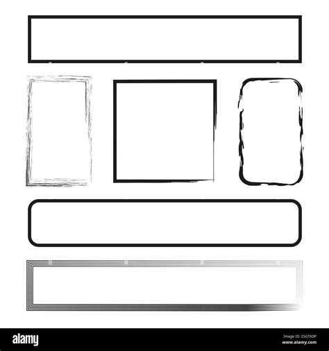 Collection of frames. Abstract black outlines. Various rectangular ...