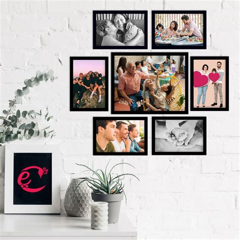 Memory Wall Collage Photo Frame - Set of 7 Photo Frames for 6 Photos of ...
