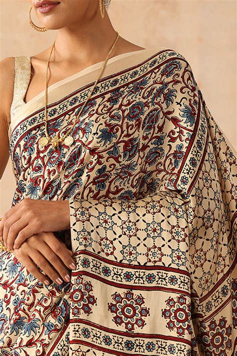 Jahangir Khatri Handblock Printed Ajrakh Saree Online - 033 – Okhaistore