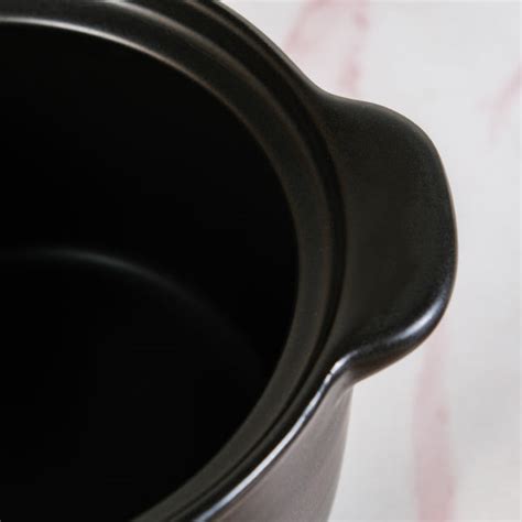 Maison Black Glazed Cooking Pot With Lid 5800ml Online - Premium ...
