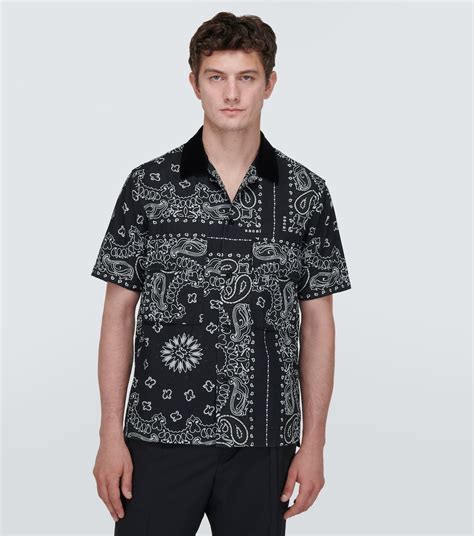 Black Bandana Button Up Shirt