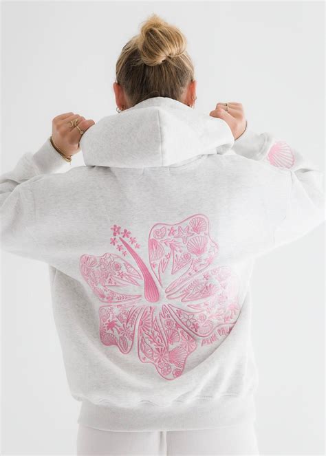 "Hawaii Hibiscus" Hoodie in Heather Cloud in 2024 | Aesthetic hoodies ...