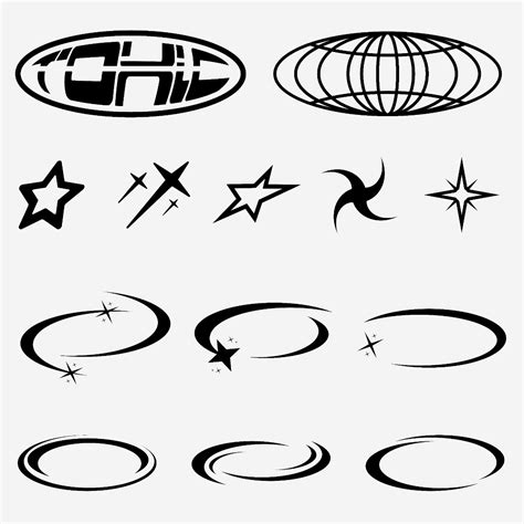 Set of Y2k and street wear elements for design. | Elements of design shape, Graphic design fonts ...
