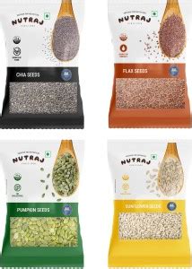 Nutraj Seeds for Eating, Raw Seeds Combo Pack Brown Flax Seeds, Chia ...