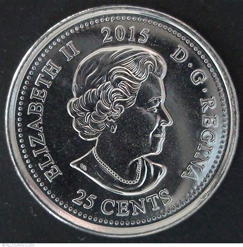 25 cents 2015 Remembrance, Commemorative - Remembrance WW I and WW II ...