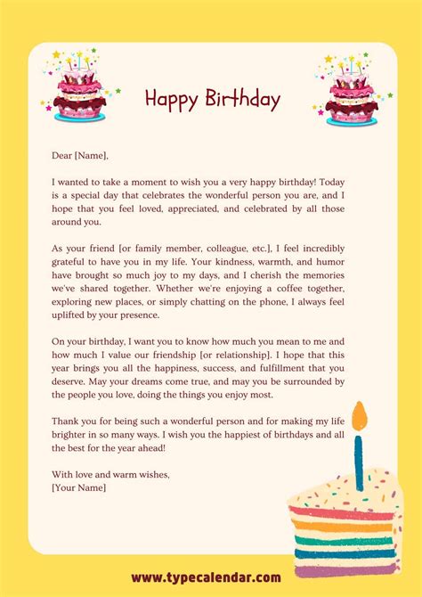 Free Printable Happy Birthday Letter Templates To [Boyfriend, Best Friend]