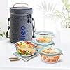 Buy MILTON TREO All Fresh Borosilicate Glass Tiffin Lunch Box 4 Round ...