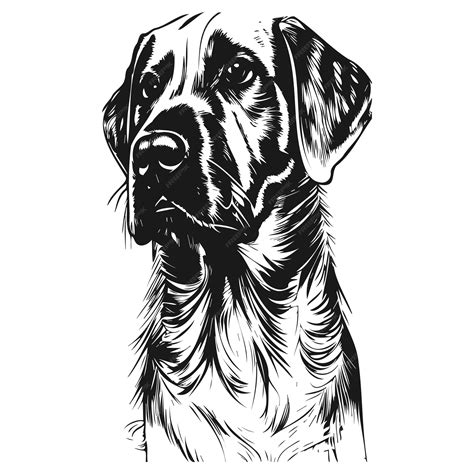 Labrador hond pic zwarte hand getekende vector zwart-wit | Premium AI ...