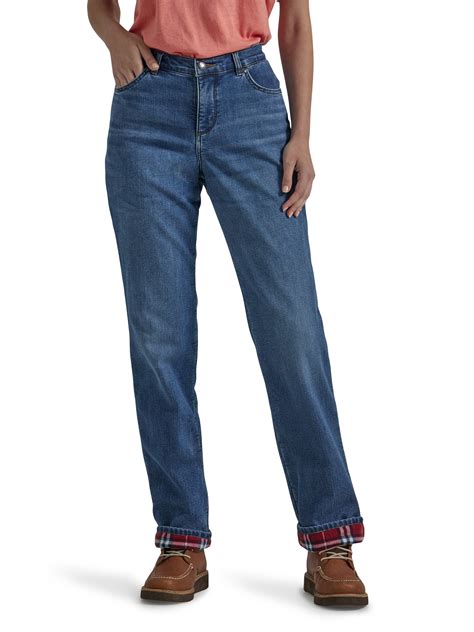 Lee women's Fleece Lined Straight Leg Jean Cozy Winter Pants - Walmart.com