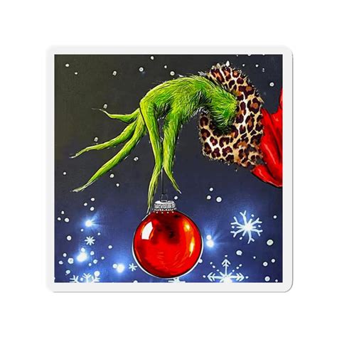 Grinch Finger Holding an Ornament Die-cut Magnet, Christmas Decor ...