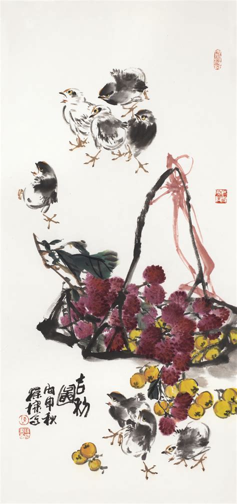 宁建华日记:近期出售的国画花鸟画《大吉大利》，尺寸四尺整张竖幅68×13_兴艺堂
