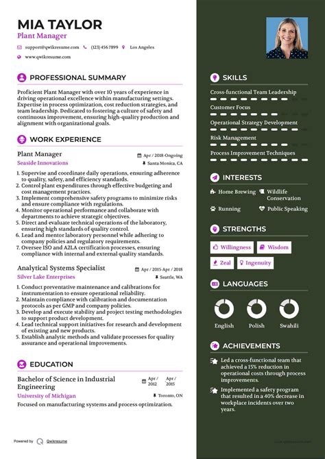 10+ Plant Manager Resume Samples & Templates for 2025