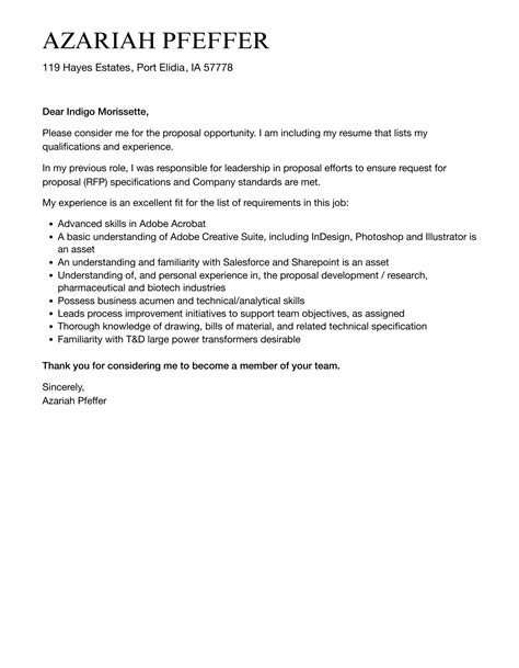 Proposal Cover Letter | Velvet Jobs
