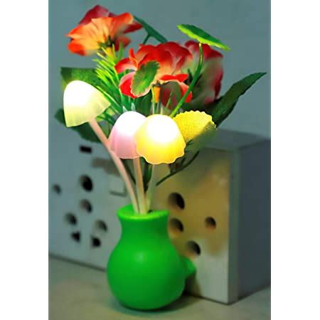 Buy SUKAU Color Changing LED Mushroom Night Light (White), Pack of 1 ...