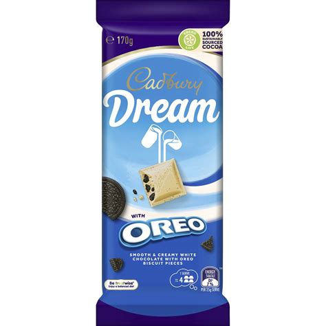 Cadbury Dream Oreo White Chocolate Block 170g | Woolworths