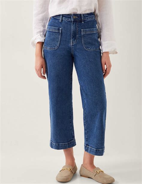 High Waisted Straight Leg Cropped Jeans | Monsoon | M&S