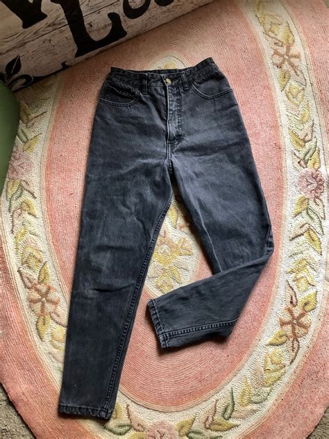 Guess 1980s Vintage Black Ankle Zipper High Waisted Jeans Womens Size ...