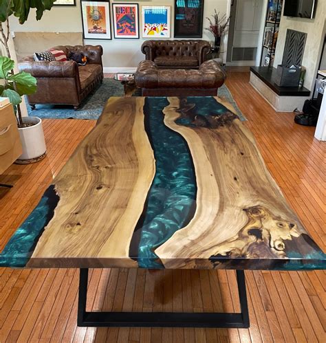 Epoxy Dining Table Epoxy Table, Wood Epoxy Dining Room Table, Live Edge ...
